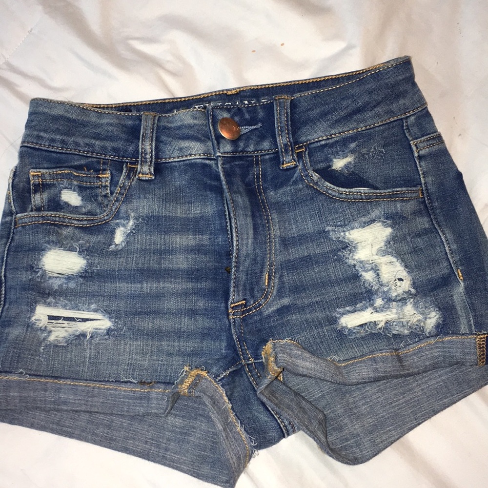 Ripped jean shorts from American eagle